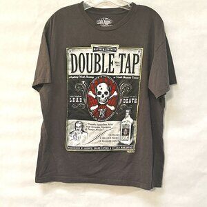 7.62 Design Double Tap Skull Crossbones Gray Short Sleeve T Shirt Tee Large
